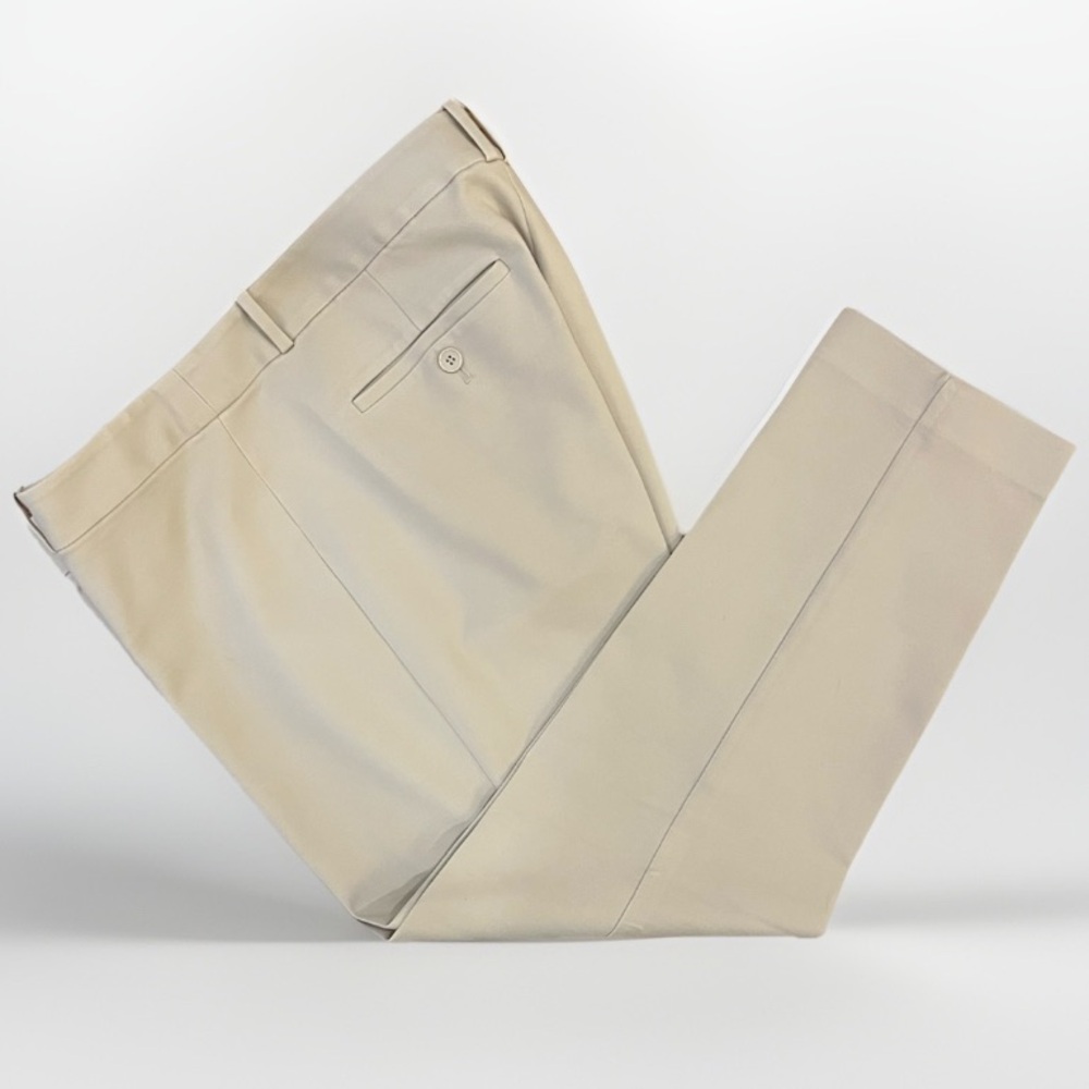 Liz Claiborne Emma Straight Leg Ankle Pants Cotton Blend Khaki Tan Size 16